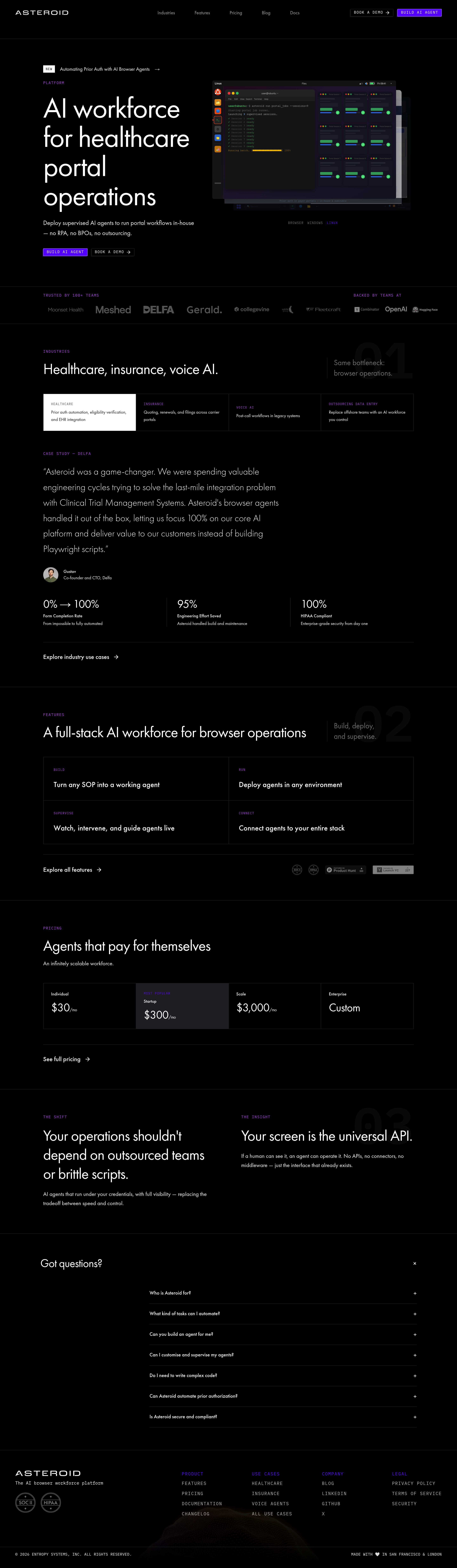 Asteroid SaaS Landing Page | SaaS Landing Page Examples